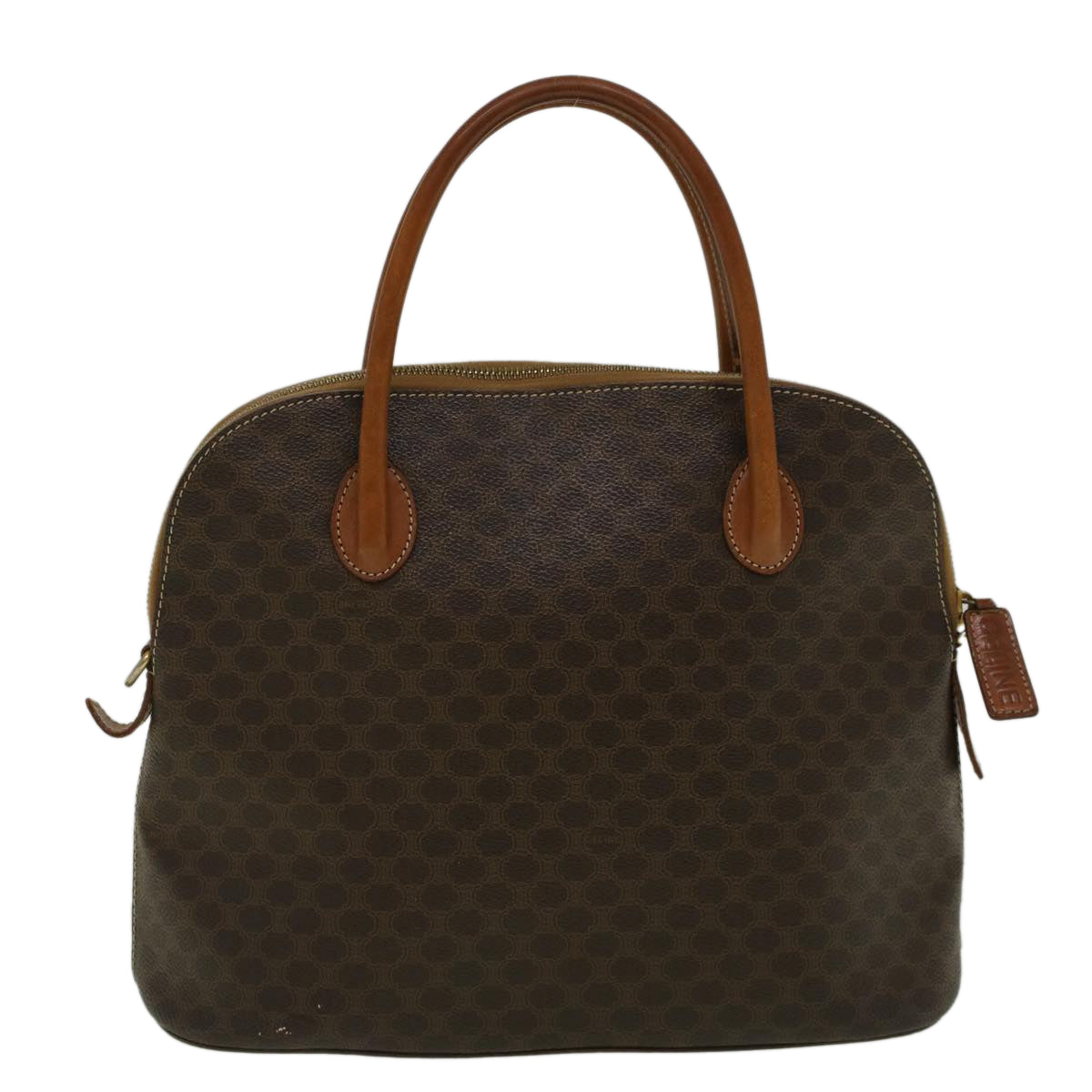 Luxury CELINE Macadam Canvas Hand Bag PVC Leather Brown  59246