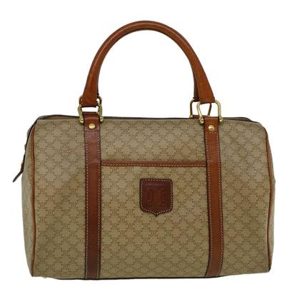 Luxury CELINE Macadam Canvas Hand Bag PVC Leather Beige  59247