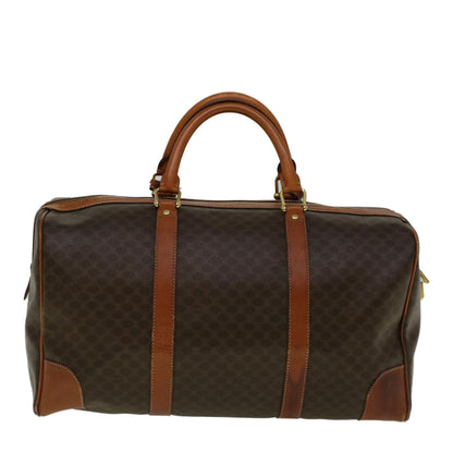 Luxury CELINE Macadam Canvas Boston Bag PVC Leather Brown  59265