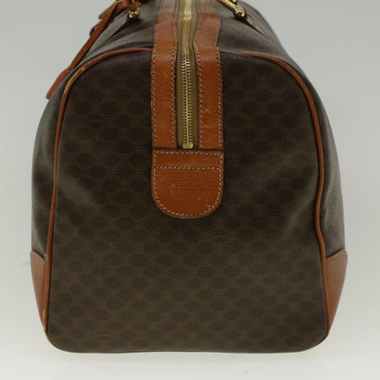 Luxury CELINE Macadam Canvas Boston Bag PVC Leather Brown  59265