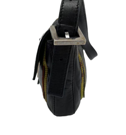 Fendi Baguette Black Leather with Multicolor Seams