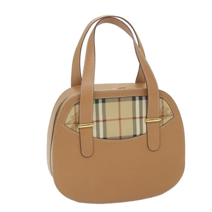 Luxury BurberrySs Hand Bag Leather Beige Auth 59466