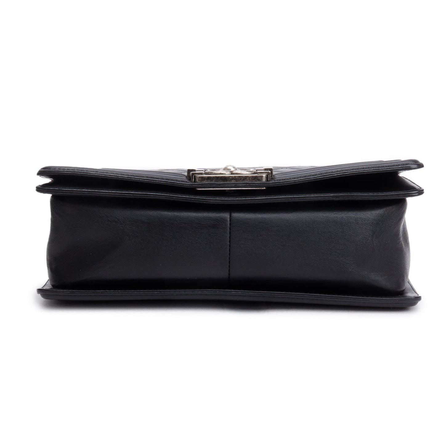 Chanel Black Quilted Lambskin Leather Medium Boy Bag