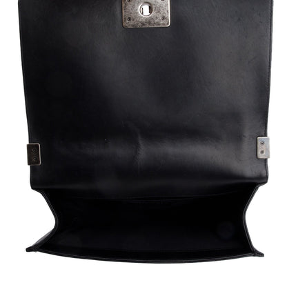 Chanel Black Quilted Lambskin Leather Medium Boy Bag