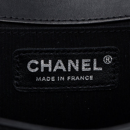 Chanel Black Quilted Lambskin Leather Medium Boy Bag