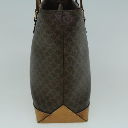 Luxury CELINE Macadam Canvas Hand Bag PVC Leather Brown  59527