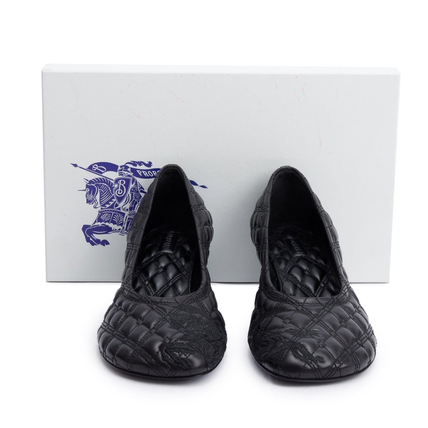 Burberry Black Quilted Nappa Leather Baby Pumps, Size 37.5