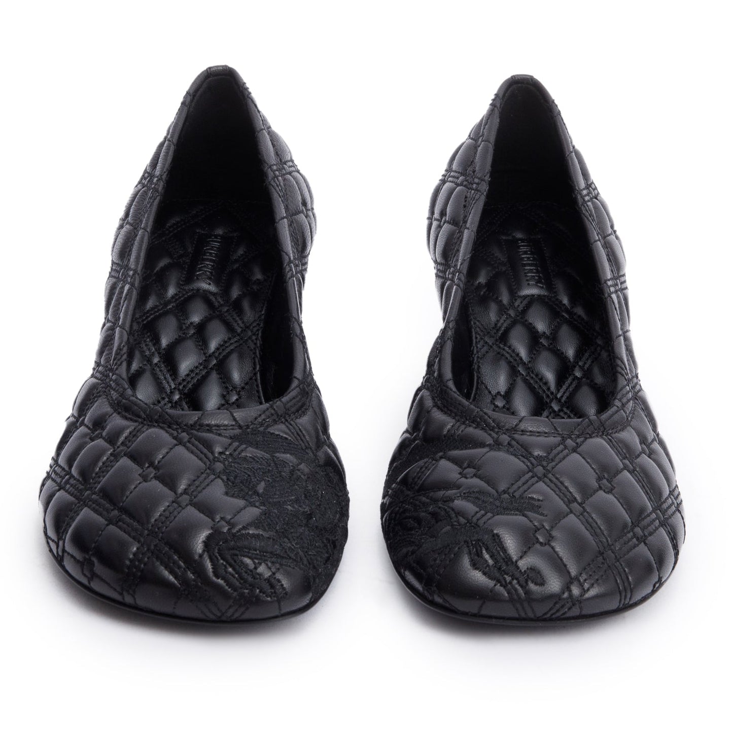Burberry Black Quilted Nappa Leather Baby Pumps, Size 37.5