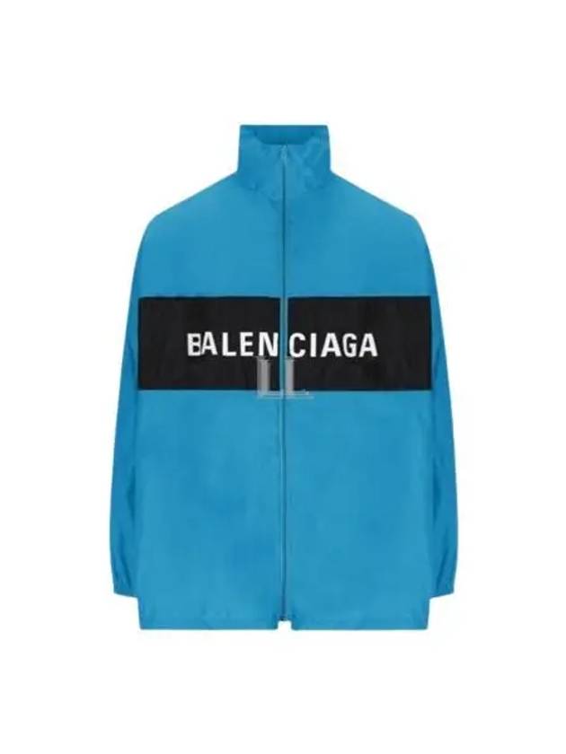 Luxury Balenciaga Trending 2025 Logo Print Nylon Windbreaker Blue