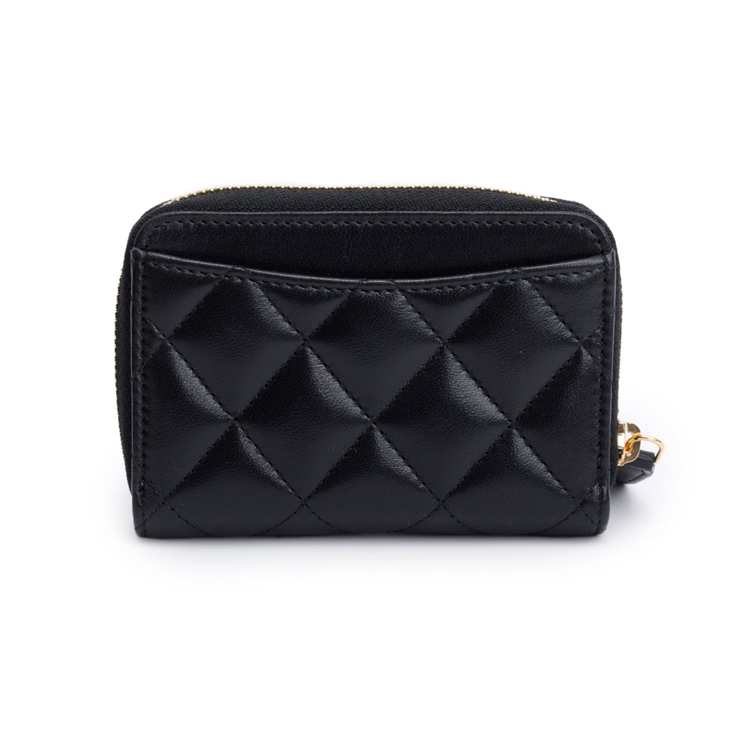 Chanel 2020 Black Lambskin Leather Classic Zipped Coin Purse
