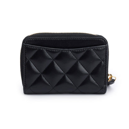 Chanel 2020 Black Lambskin Leather Classic Zipped Coin Purse
