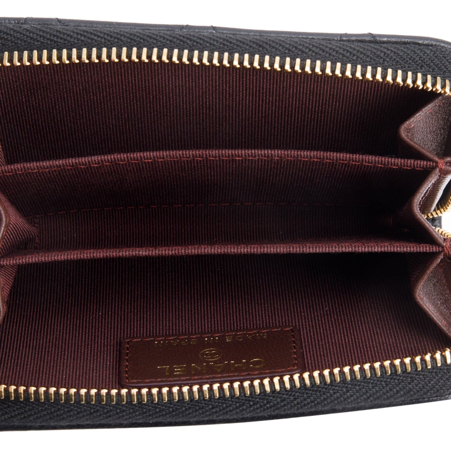 Chanel 2020 Black Lambskin Leather Classic Zipped Coin Purse