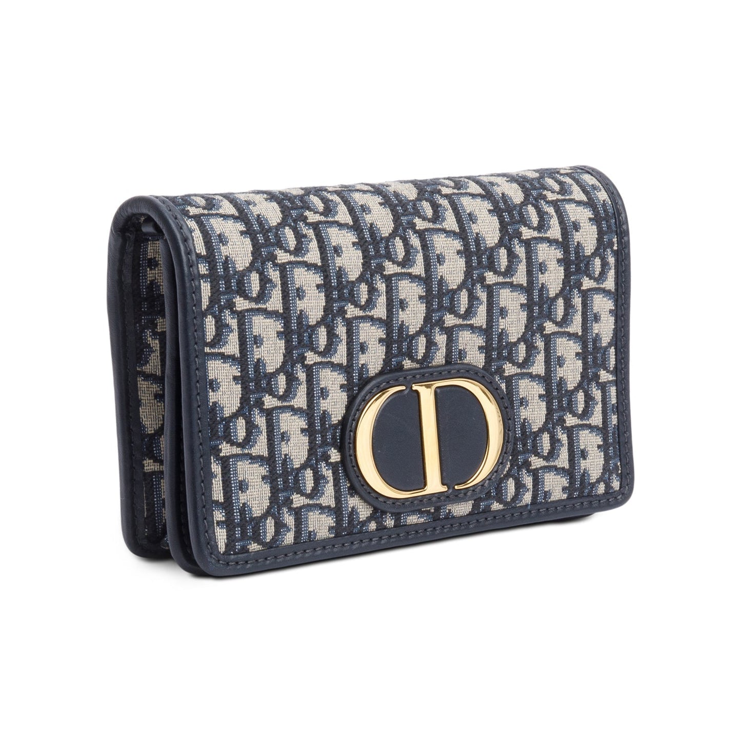 Christian Dior 2022 Navy Oblique 30 Montaigne 2-In-1 Pouch Bag