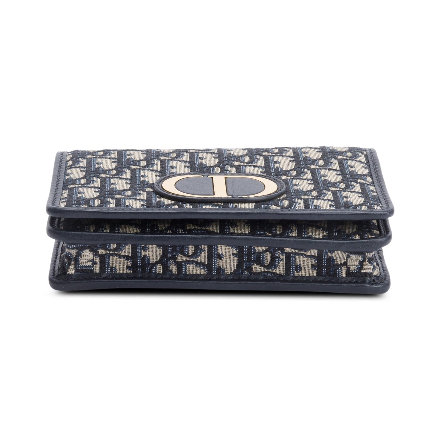Christian Dior 2022 Navy Oblique 30 Montaigne 2-In-1 Pouch Bag