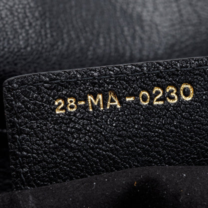 Christian Dior Black Grained Calfskin Leather Saddle Bag