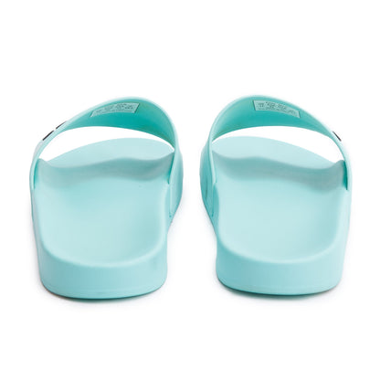 Balenciaga Mint Green Rubber Printed Logo Pool Slide Sandals, Size 45