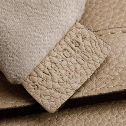 Celine Taupe Drummed Calfskin Leather Mini Luggage Tote
