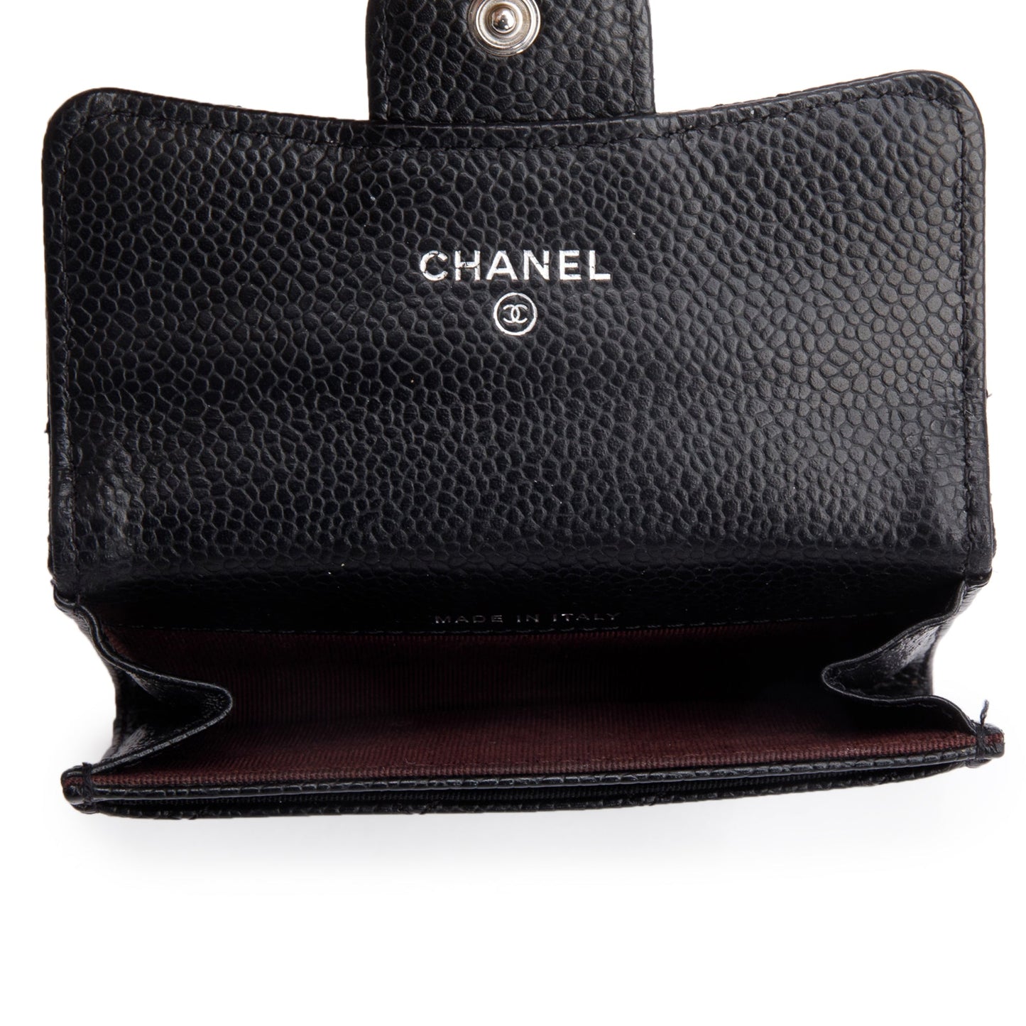 Chanel 2021 Black Quilted Caviar Leather Classic Flap Card Holder