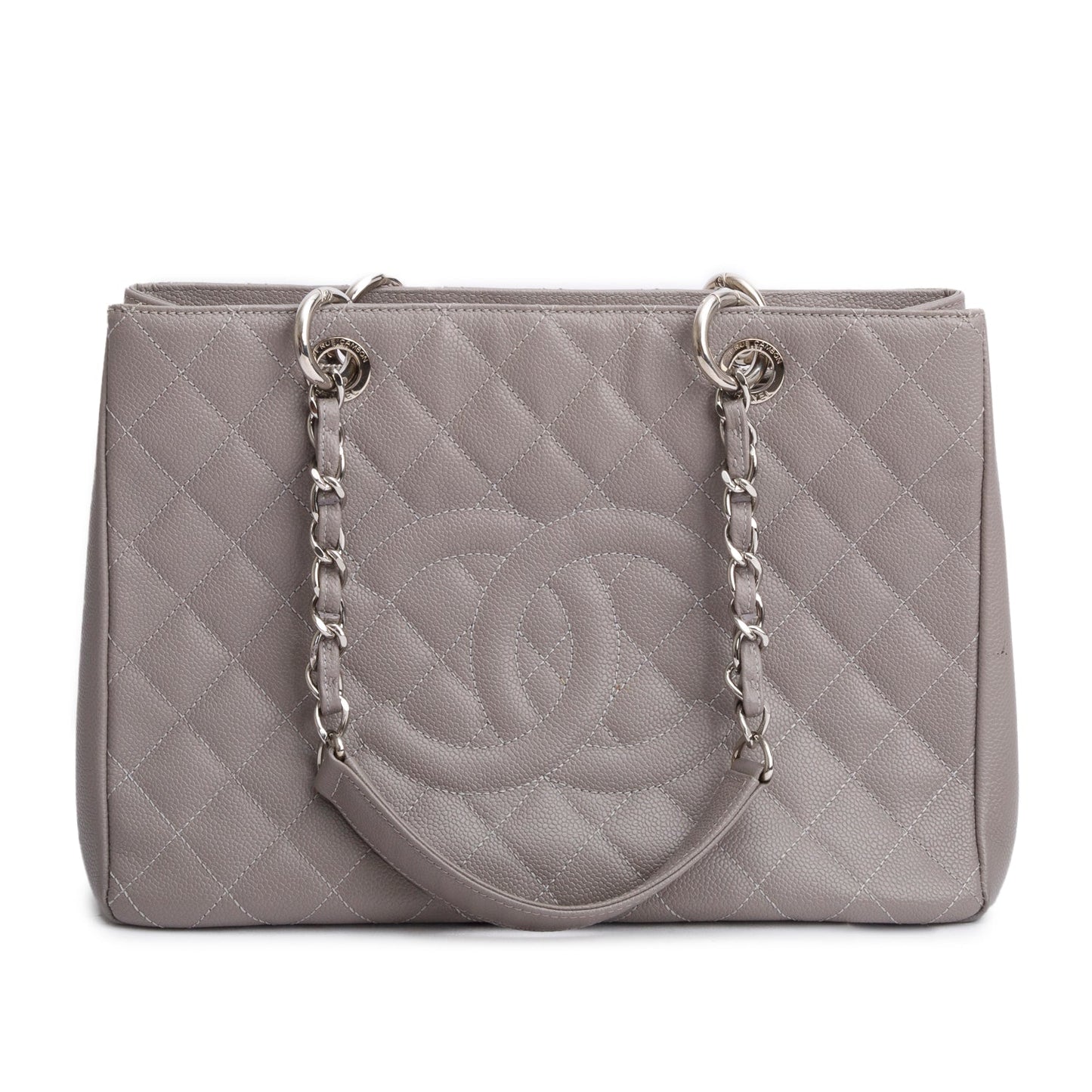 Chanel Grey Caviar Leather Grand Shopping Tote (GST)