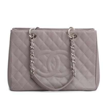 Chanel Grey Caviar Leather Grand Shopping Tote (GST)