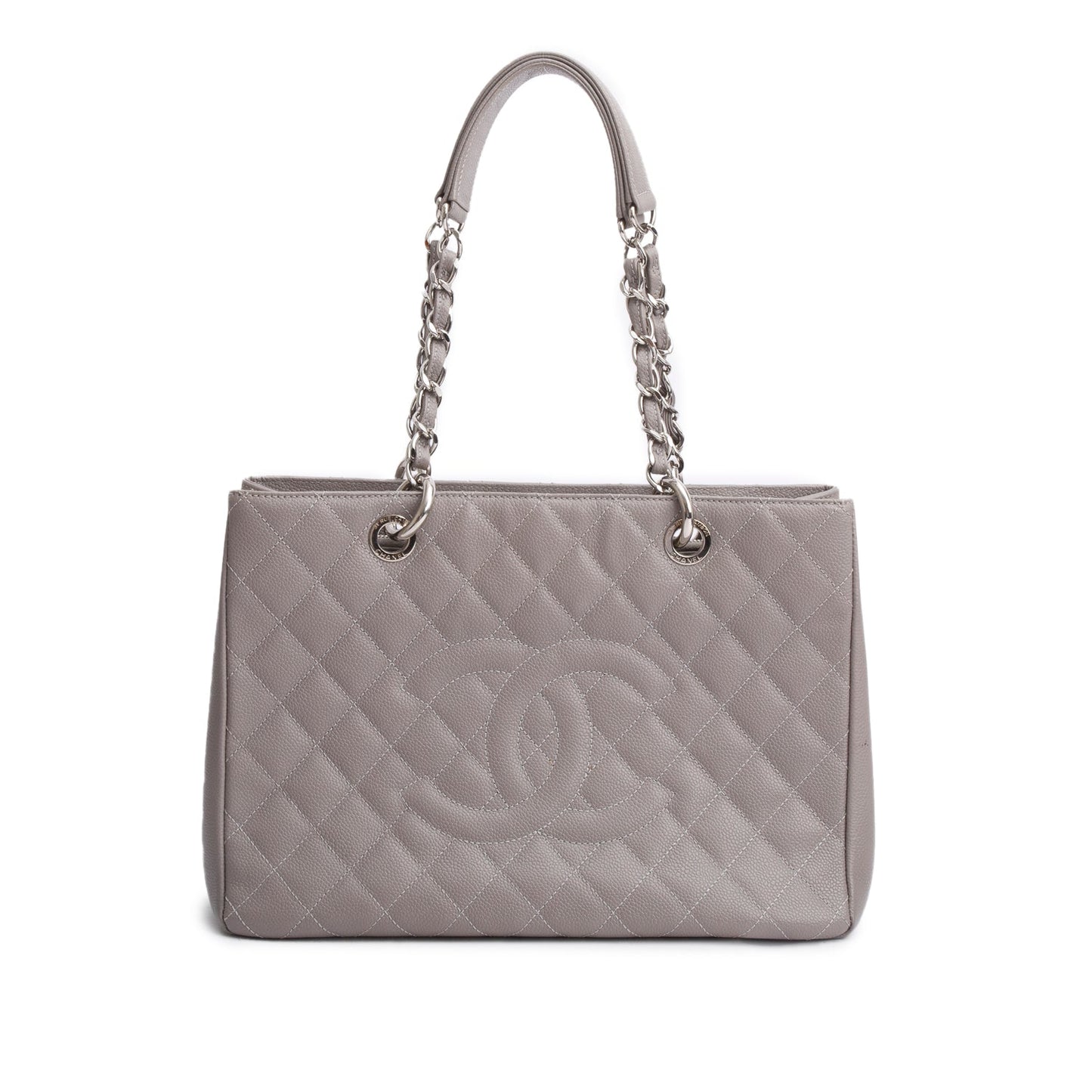 Chanel Grey Caviar Leather Grand Shopping Tote (GST)
