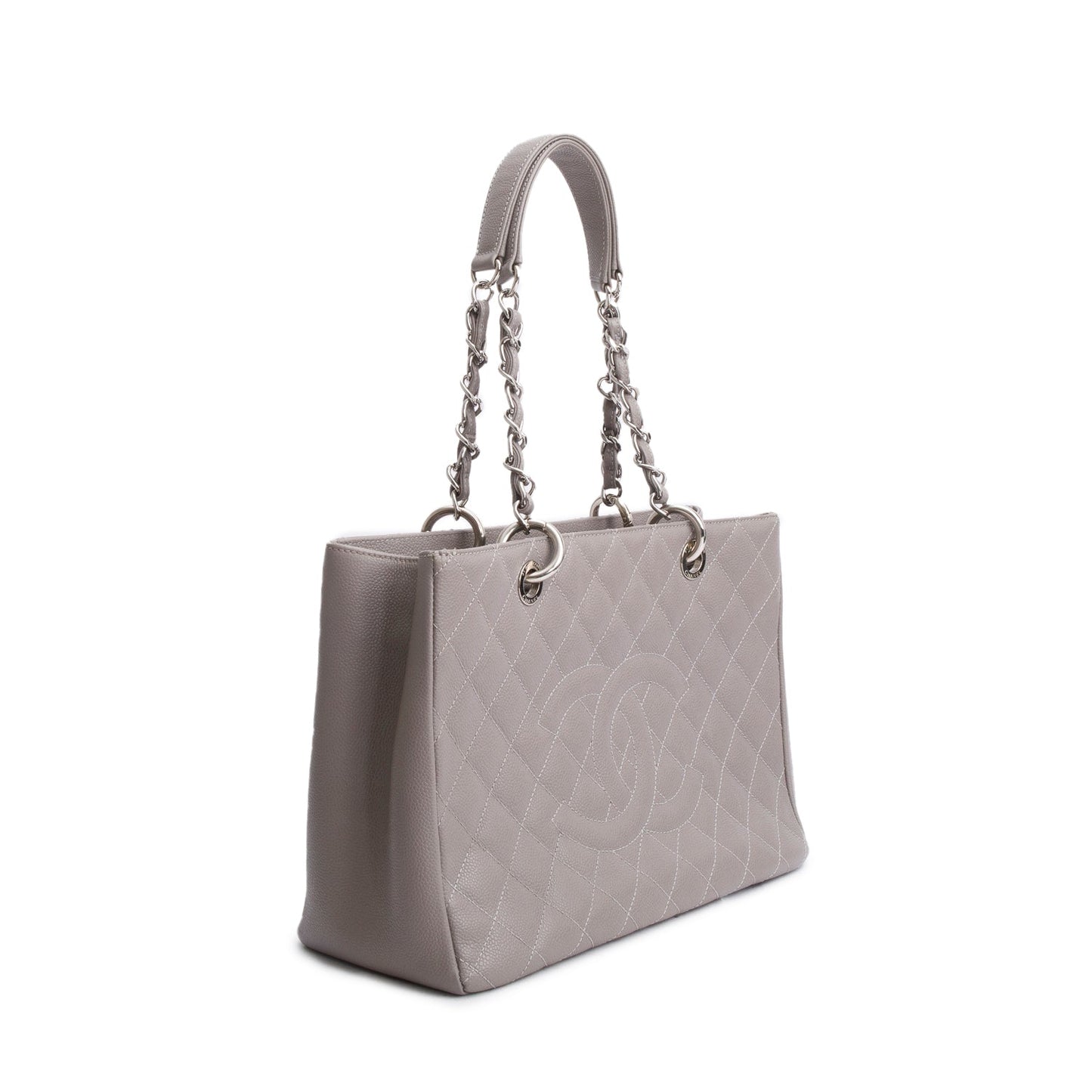 Chanel Grey Caviar Leather Grand Shopping Tote (GST)