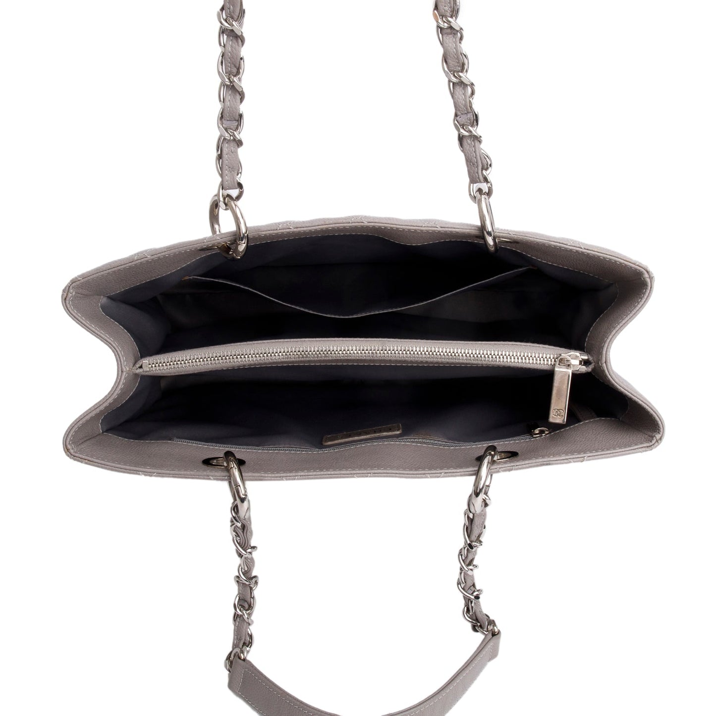 Chanel Grey Caviar Leather Grand Shopping Tote (GST)