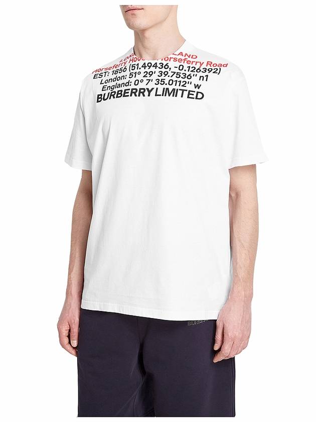 Luxury Burberry Location Short Sleeve T-Shirt White