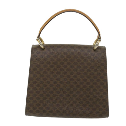 Luxury CELINE Macadam Canvas Hand Bag PVC Leather Brown  59942