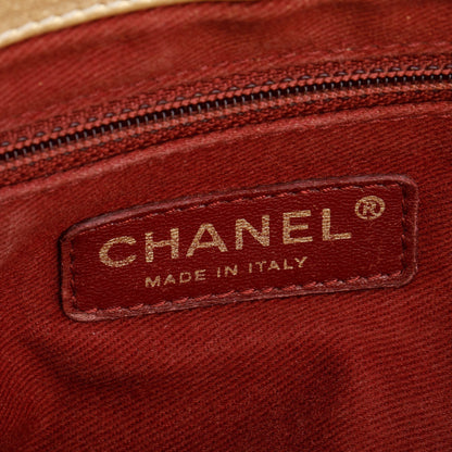 Chanel Metallic Gold Aged Calfskin Leather Small Pondicherry Flap Bag