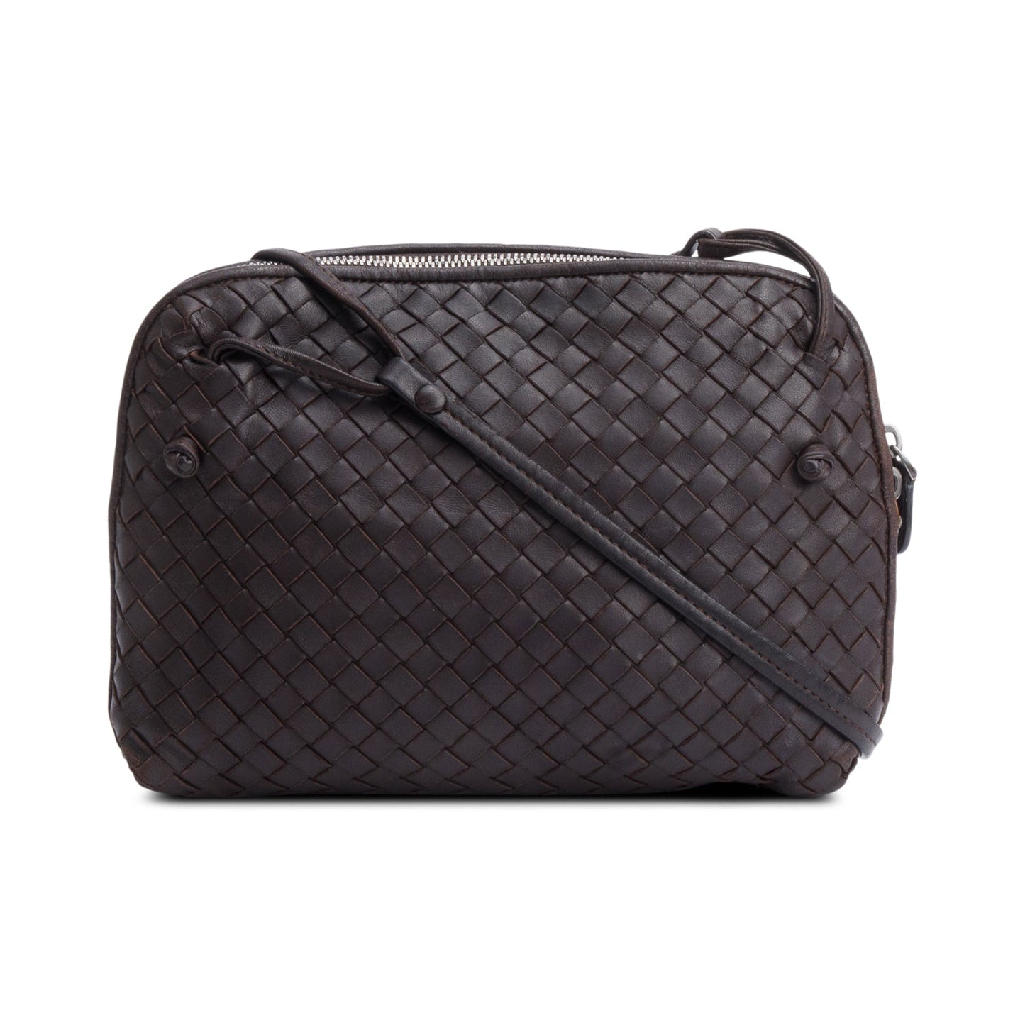 Bottega Veneta Brown Intrecciato Leather Loop Camera Bag