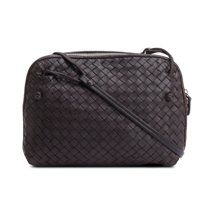 Bottega Veneta Brown Intrecciato Leather Loop Camera Bag