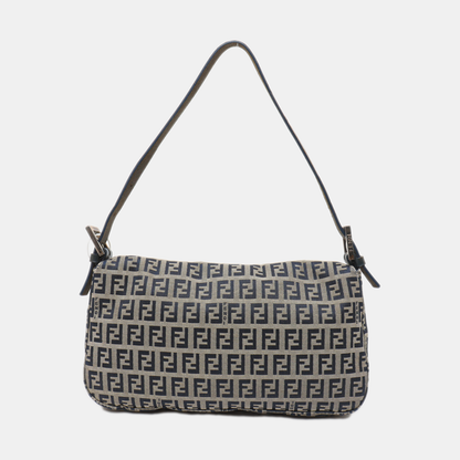 Fendi Baguette Navy Zucchino Print Monogram