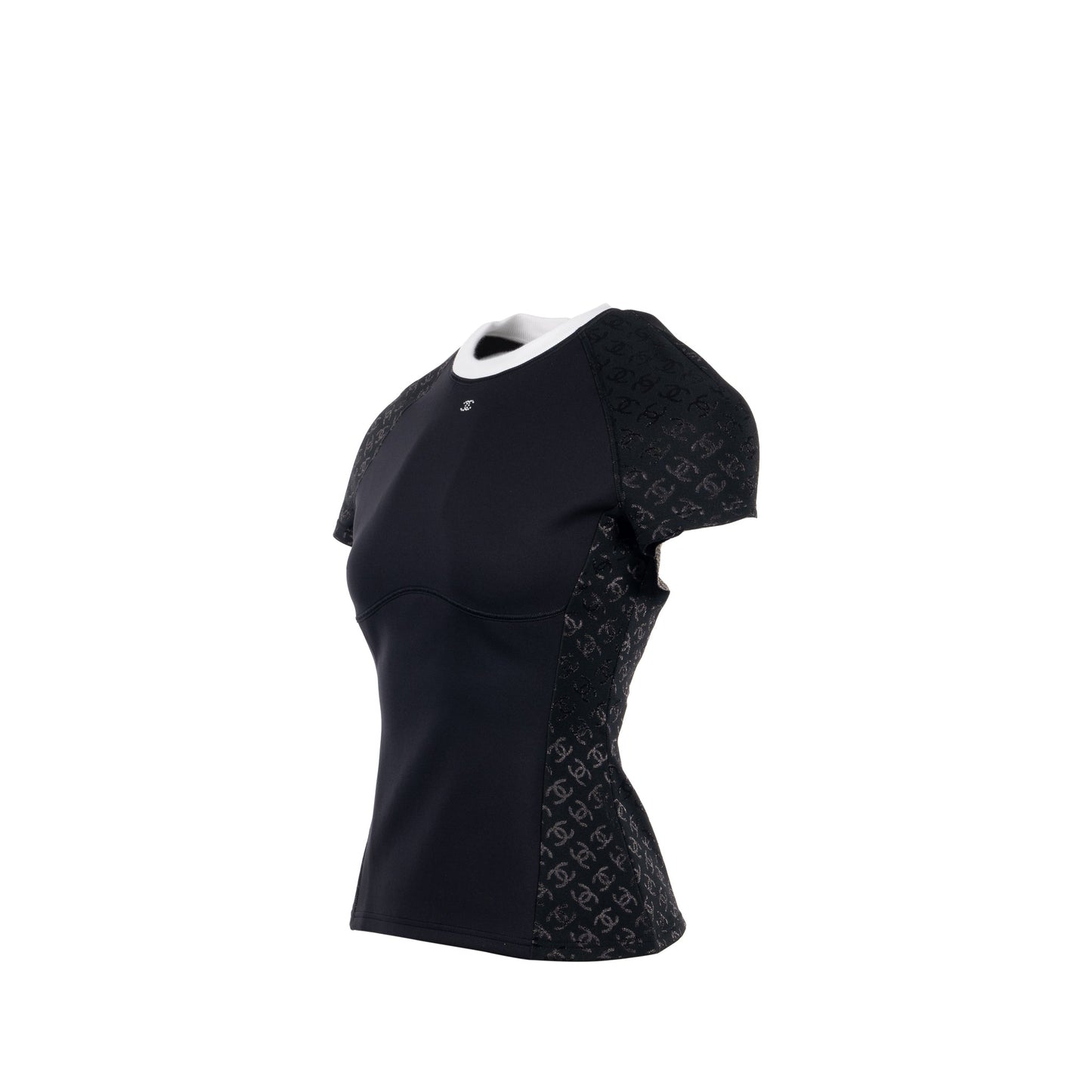 Chanel size36 24C top short sleeves T-shirt black