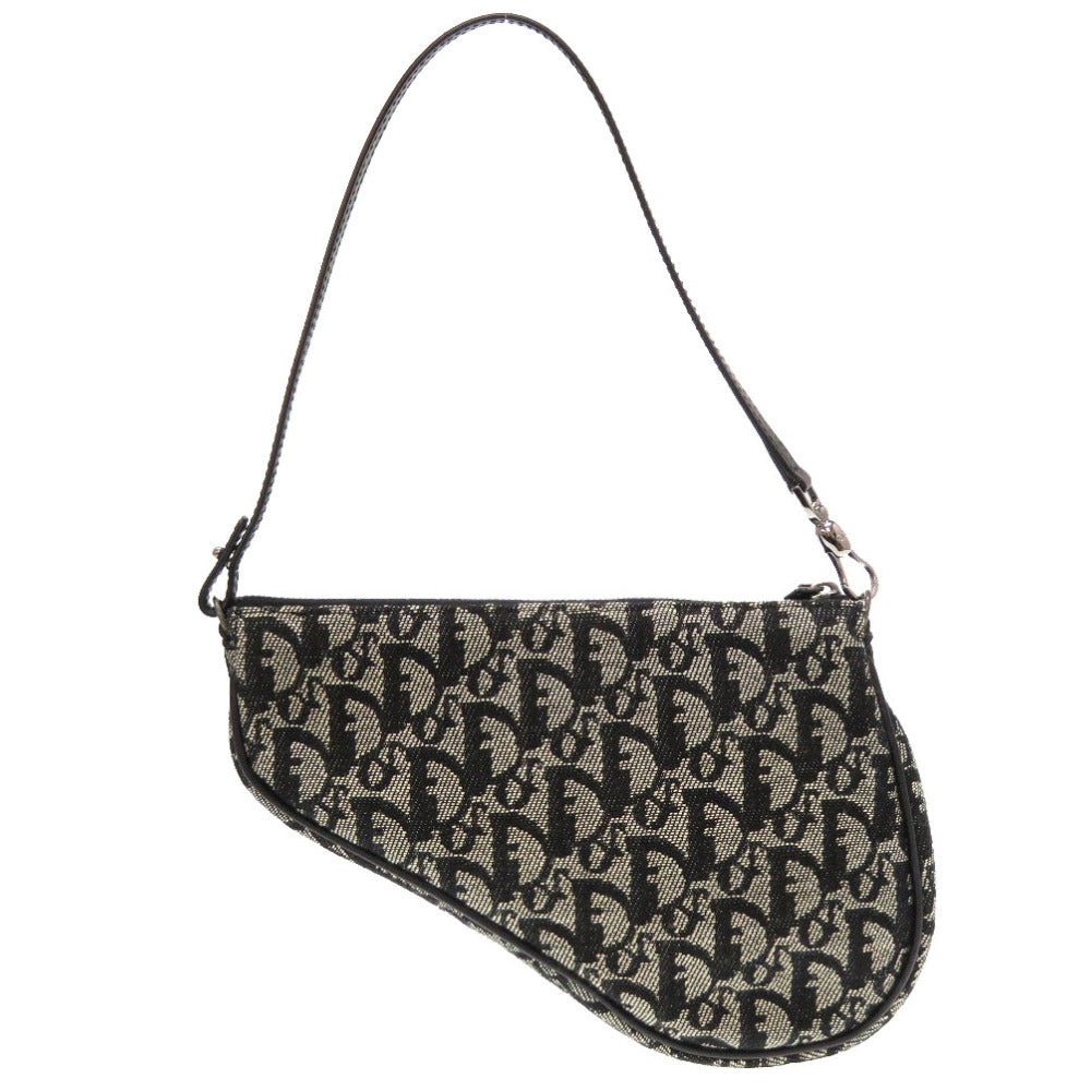 Christian Dior Pouch canvas black Saddle pouch Trotter Women