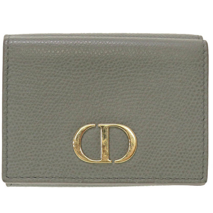 Christian Dior Tri-fold wallet leather gray Compact wallet