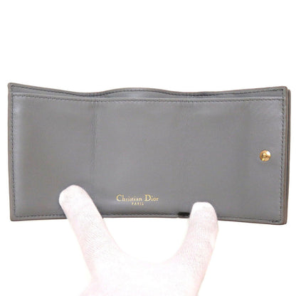 Christian Dior Tri-fold wallet leather gray Compact wallet