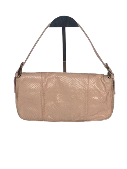 Fendi baguette nude pink python leather shoulder bag