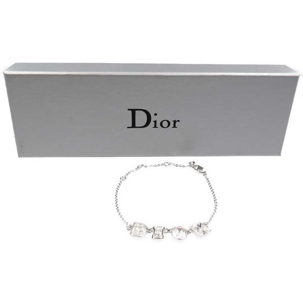 Christian Dior bracelet Metal, Rhinestone Silver DIOR logo mens(Unisex)