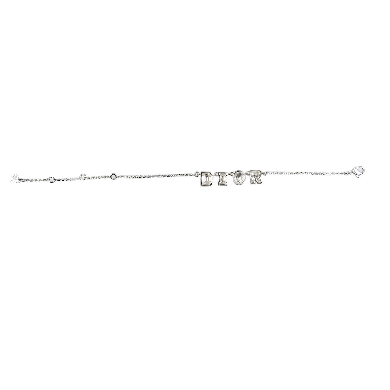 Christian Dior bracelet Metal, Rhinestone Silver DIOR logo mens(Unisex)