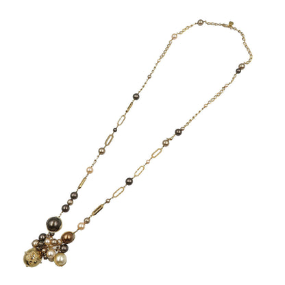 Christian Dior Necklace Metal, Faux Pearl gold Women