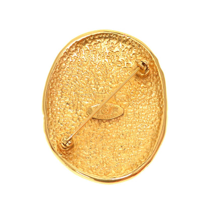 CHANEL Brooch metal gold Crown COCO Mark Vintage Women
