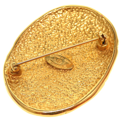 CHANEL Brooch metal gold Crown COCO Mark Vintage Women