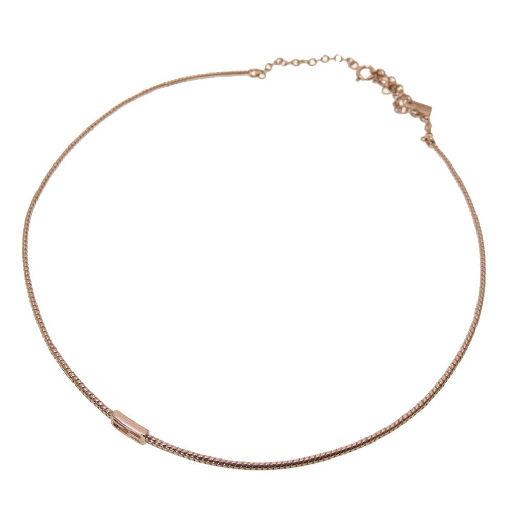 FENDI choker 8AG994 metal Pink gold FF Baguette Women