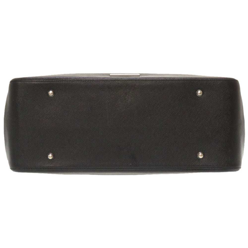 BURBERRY Handbag leather black Check Pattern Women