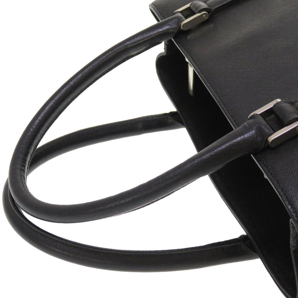 BURBERRY Handbag leather black Check Pattern Women