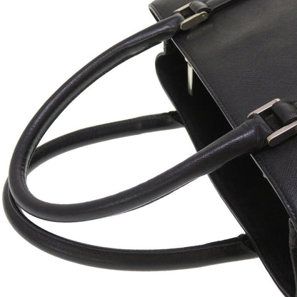 BURBERRY Handbag leather black Check Pattern Women