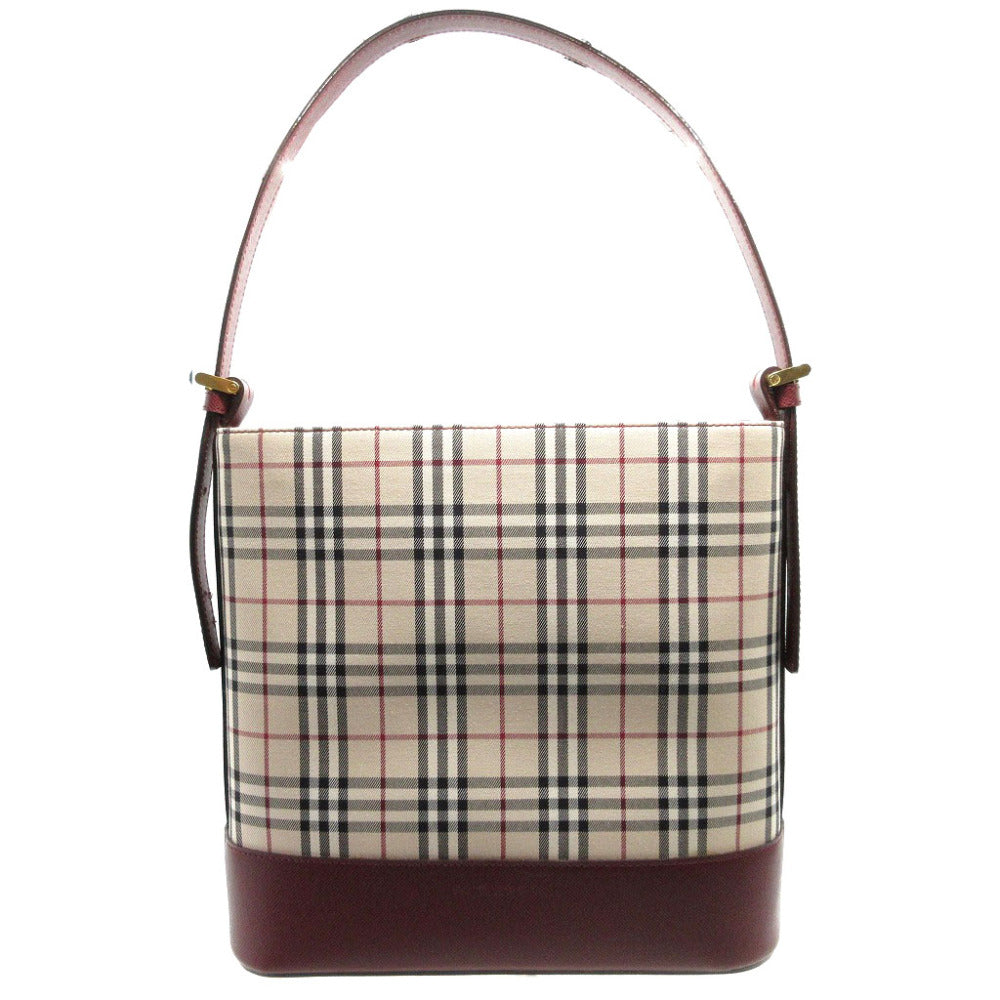BURBERRY Shoulder Bag Canvas, Leather beige check Women