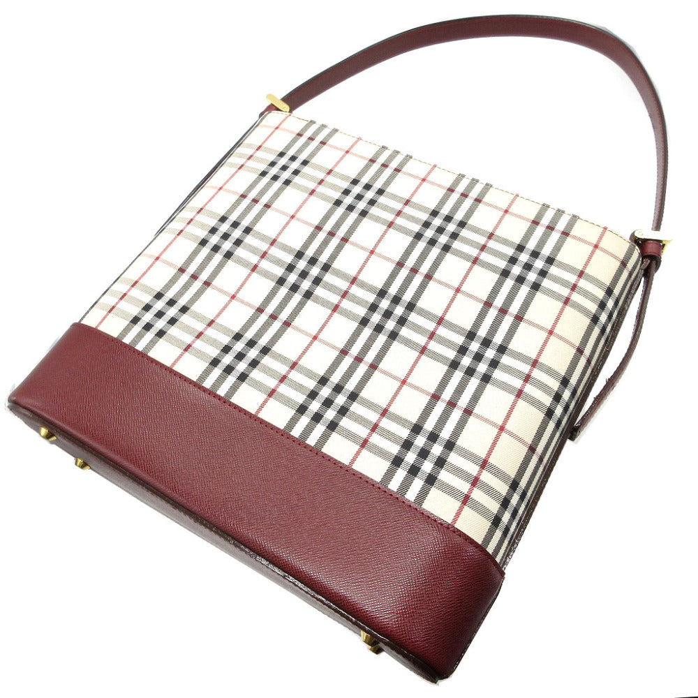 BURBERRY Shoulder Bag Canvas, Leather beige check Women
