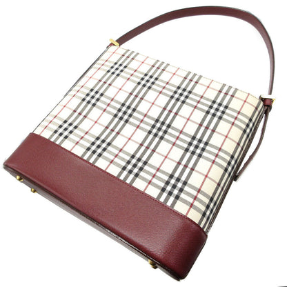 BURBERRY Shoulder Bag Canvas, Leather beige check Women